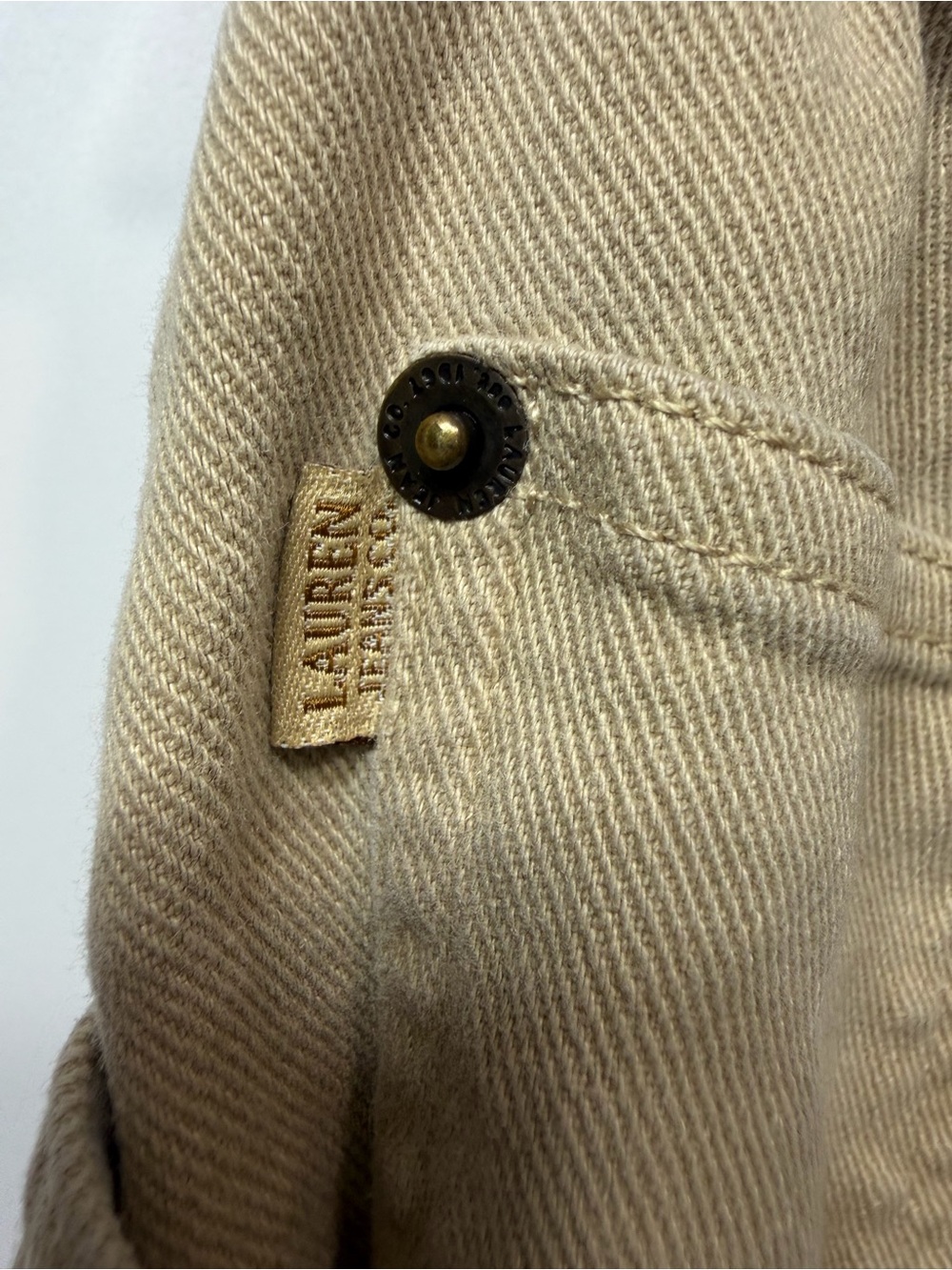 Lauren Ralph Lauren Jeans 14W Tan Braided Side Detail Straight Leg Pants - Picture 8 of 16